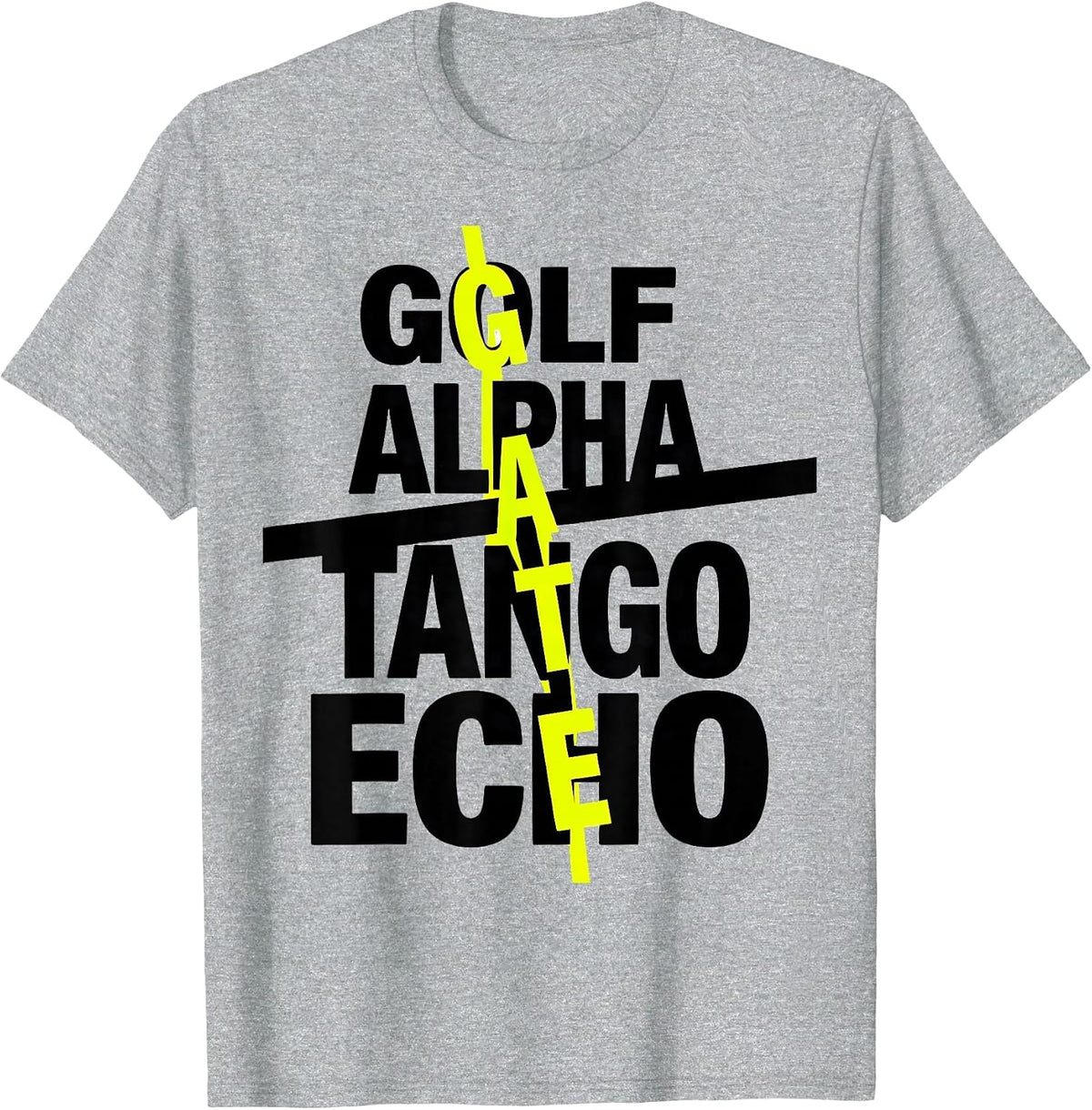 Men's Golf Alpha Tango Echo Pilot Aviation Enthusiast Phonetic T-Shirt - Heather Grey