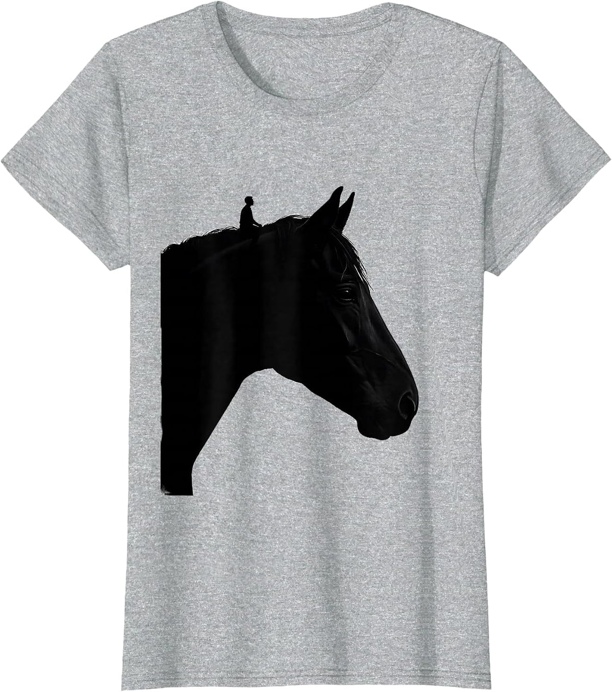 Horse Head Silhouette Funny Horse Lover Humor T-Shirt - Heather Grey