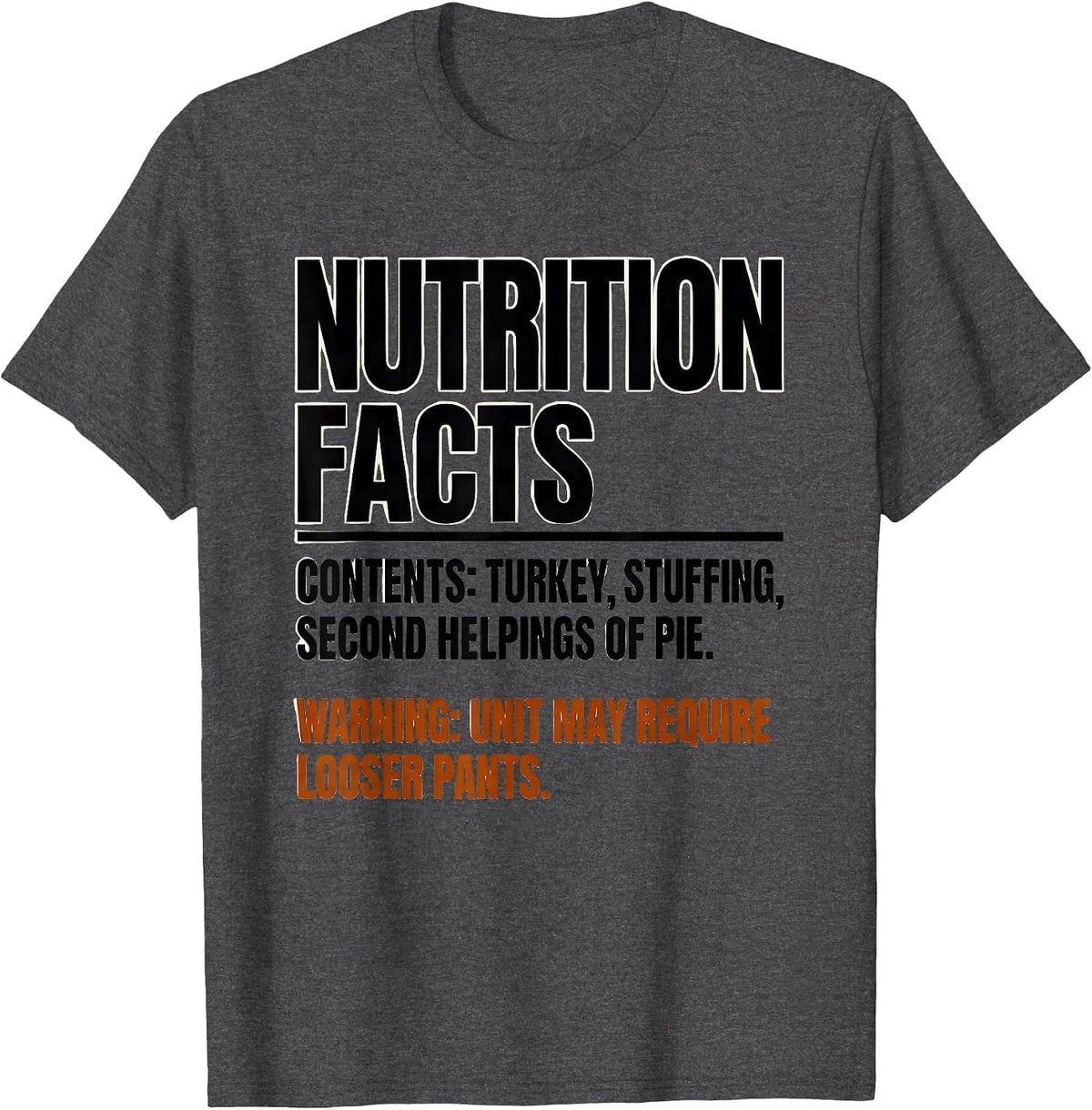 Men's Contents Turkey Stuffing Second Helpings Pie Thanksgiving T-Shirt - Dark Heather Grey