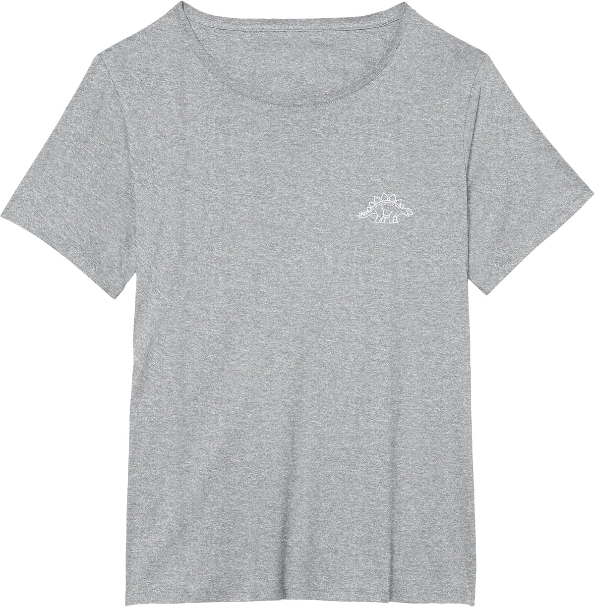 Stegosaurus Minimalist Badge Patch Line Art Dinosaur T-Shirt - Heather Grey