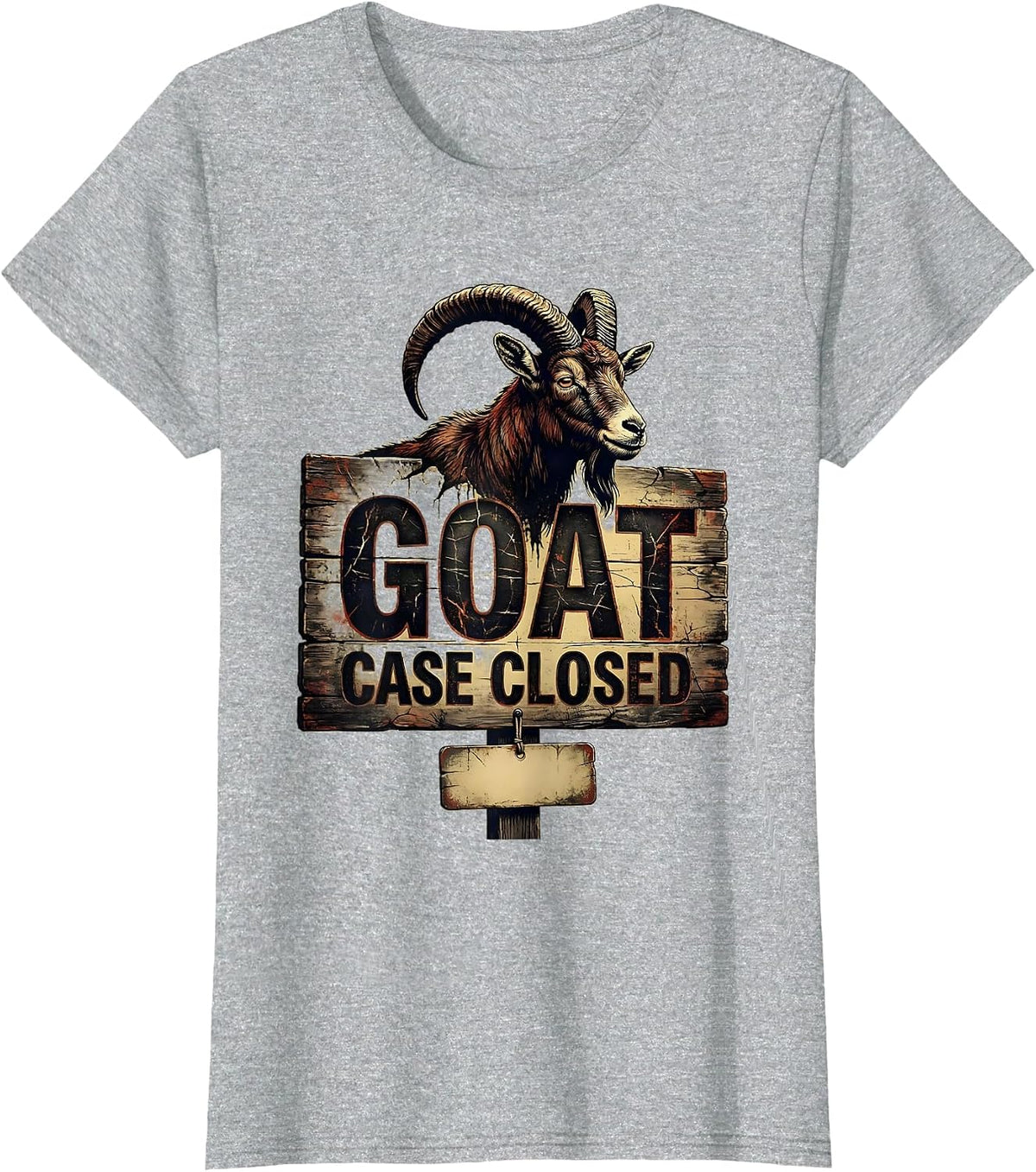 GOAT Case Closed Distressed Funny Goat Lover Farm Animal T-Shirt - Heather Grey