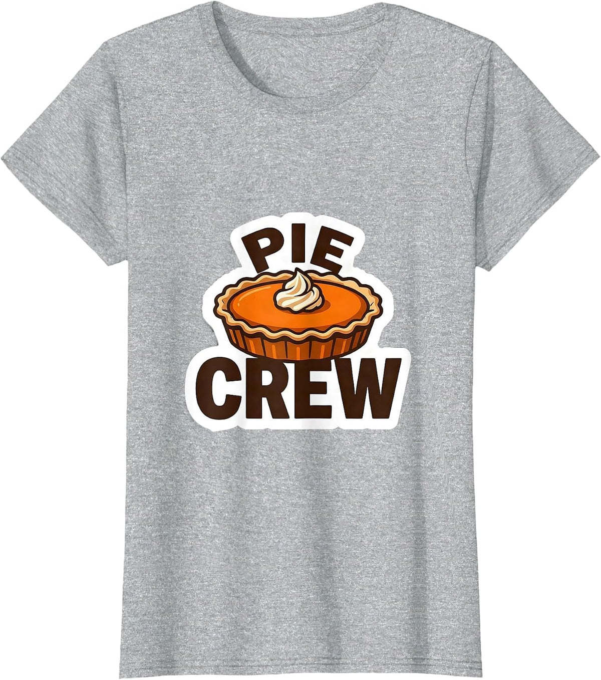Pie Crew Funny Pumpkin Pie Crew Thanksgiving Halloween T-Shirt - Heather Grey