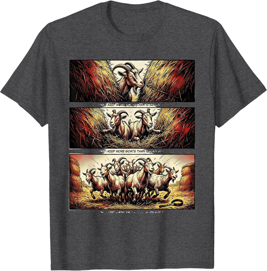 Men's Yes, I Keep More Goats Than Is Sensible Funny Goat Lover T-Shirt - Dark Heather Grey