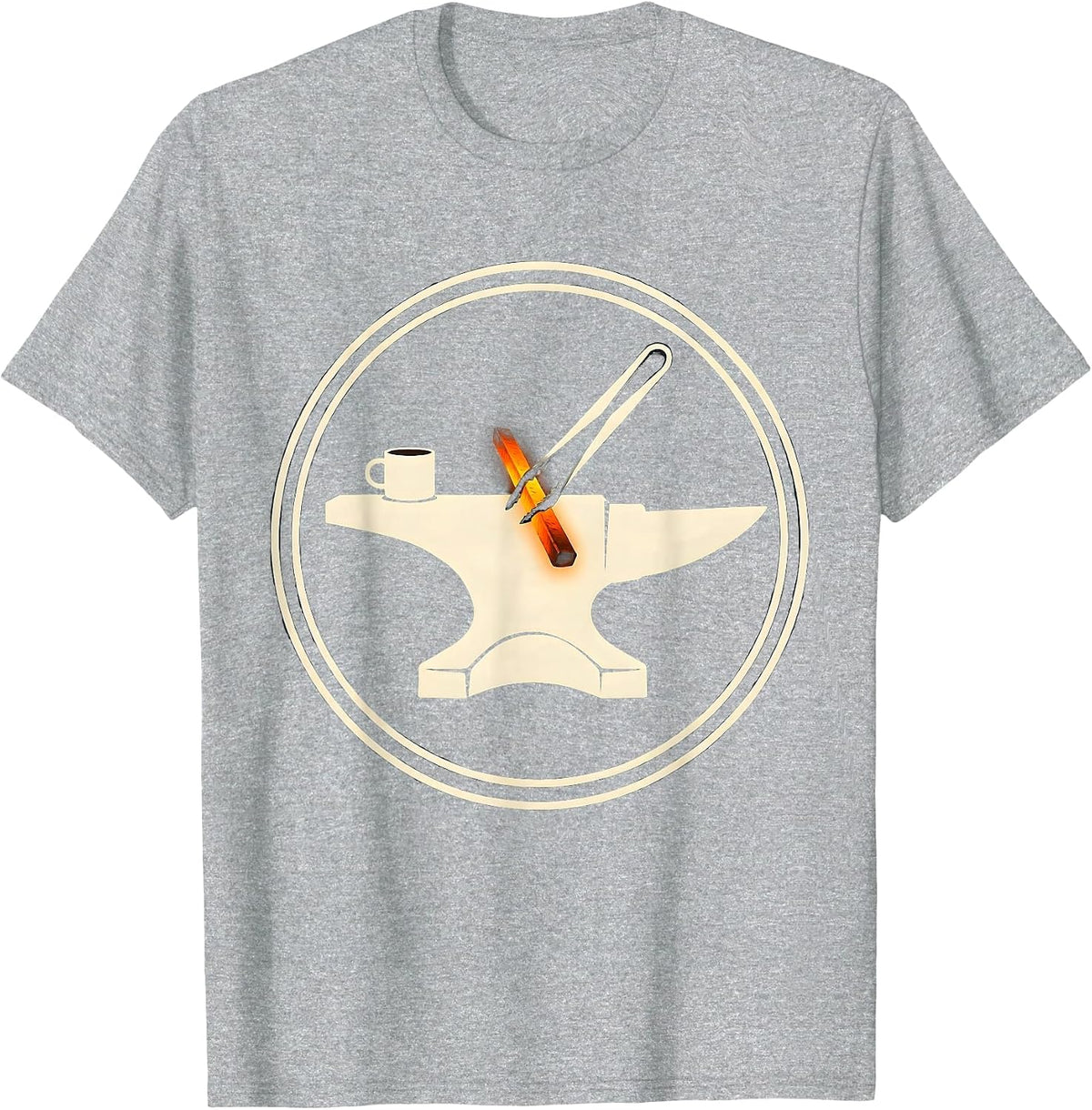 Men's Sealed Forge Badge Blacksmith Metalworker Gift T-Shirt - Heather Grey