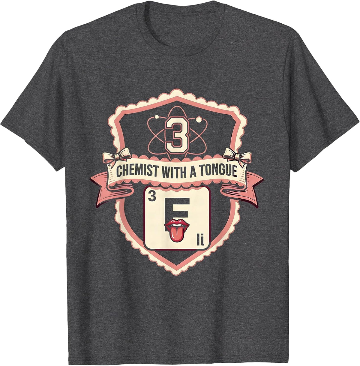 Can I Lick It Periodic Table Chemist Design T-Shirt - Dark Heather Grey
