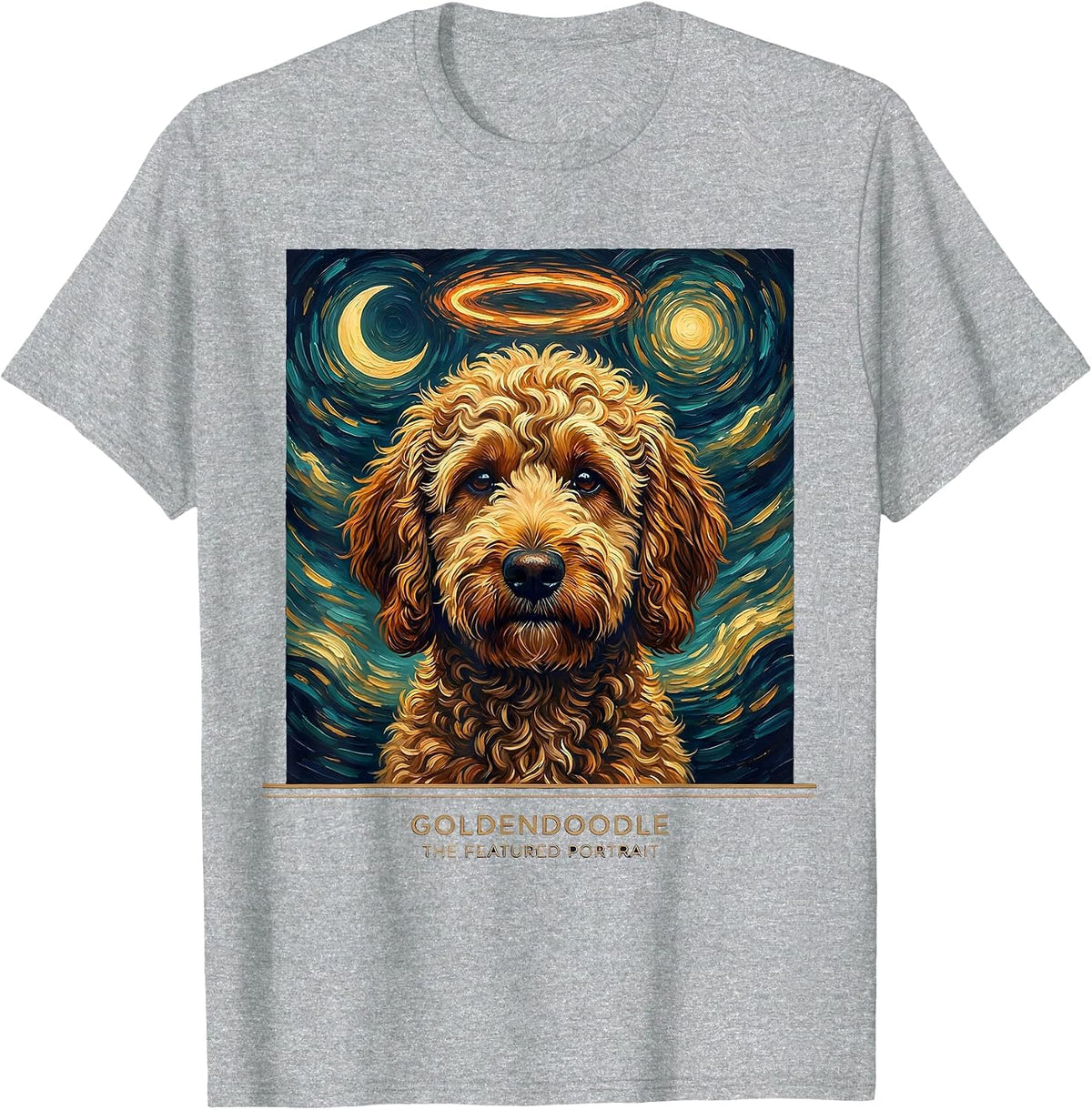Men's Goldendoodle The Featured Portrait Whimsical Artistic Breed T-Shirt - Heather Grey