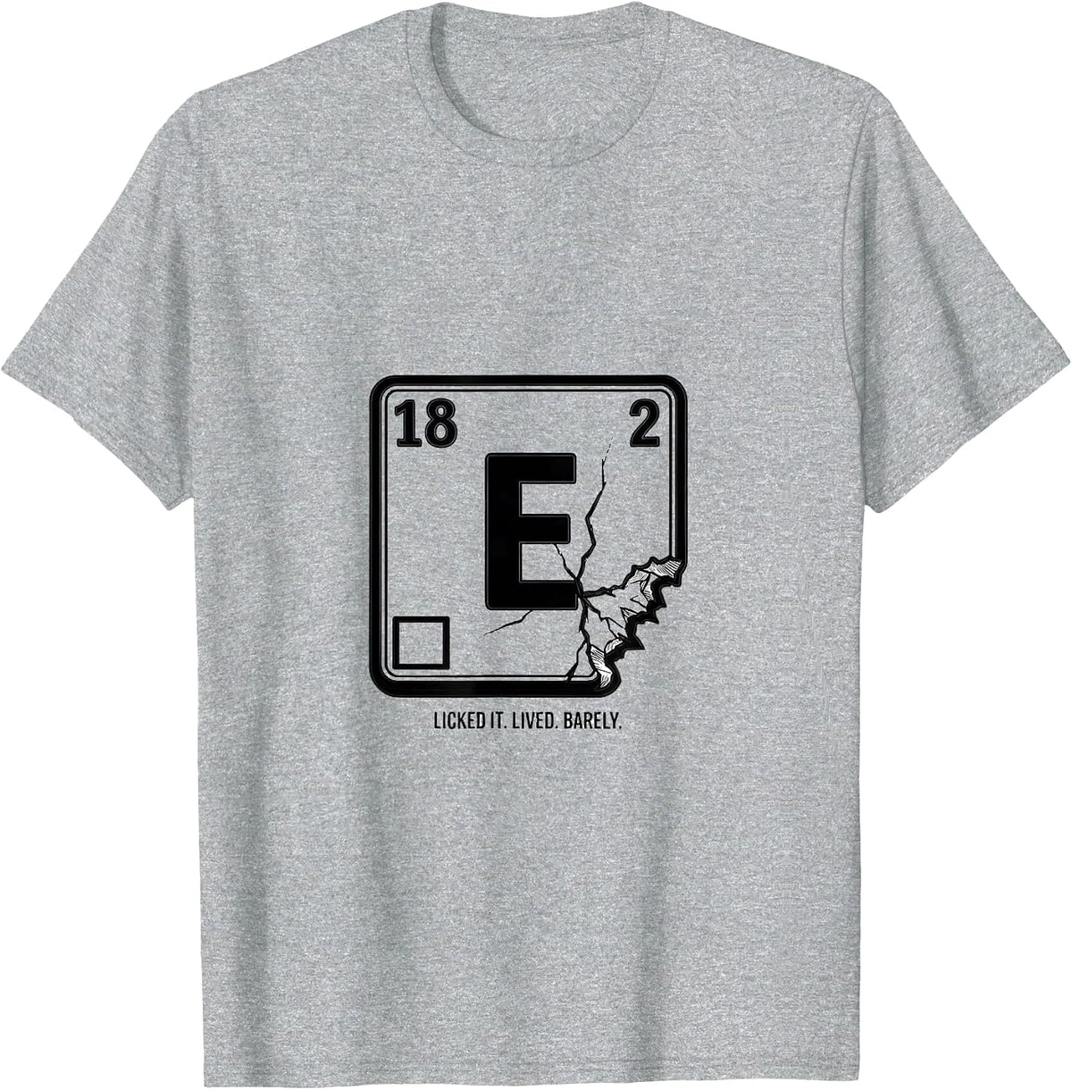 Men's Licked It. Lived. Barely Funny Periodic Table Chemistry T-Shirt - Heather Grey