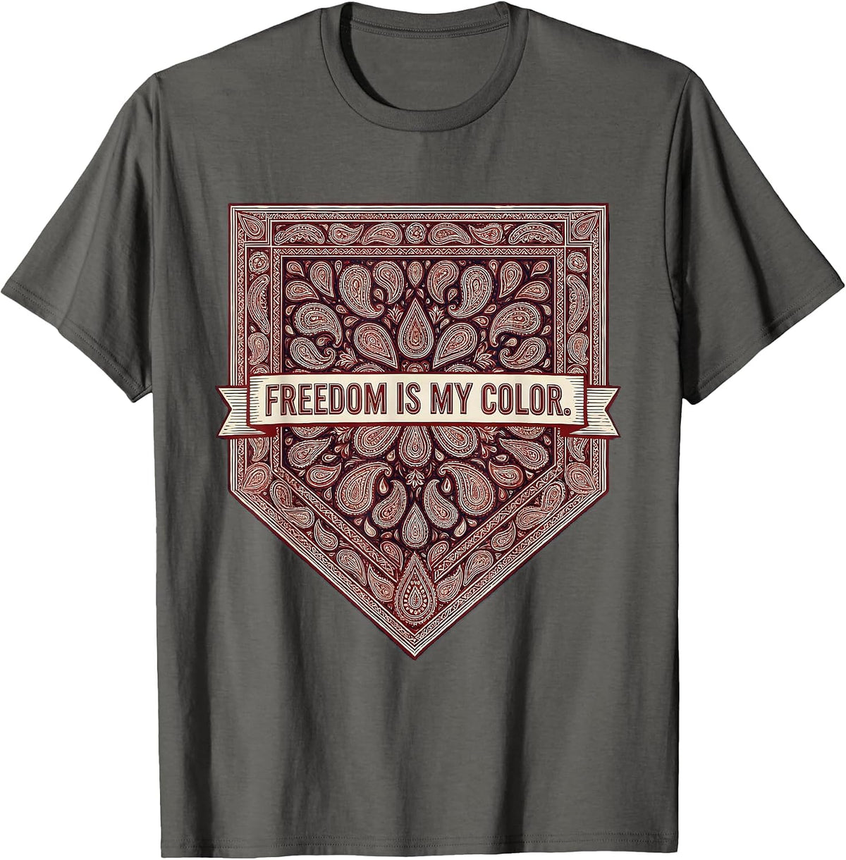 Freedom Is My Color Red White Blue Design T-Shirt - Asphalt Grey