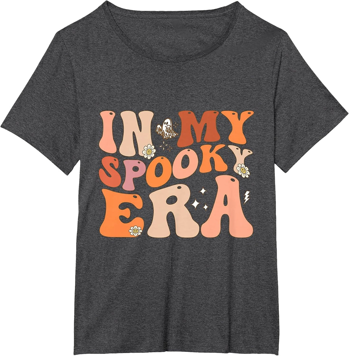 in My Spooky Era Spooky Season Retro Halloween Funny Ghost T-Shirt - Dark Heather Grey