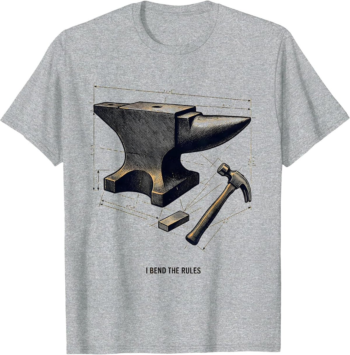 Men's I Bend The Rules Funny Blacksmith Forge Hobbyist T-Shirt - Heather Grey