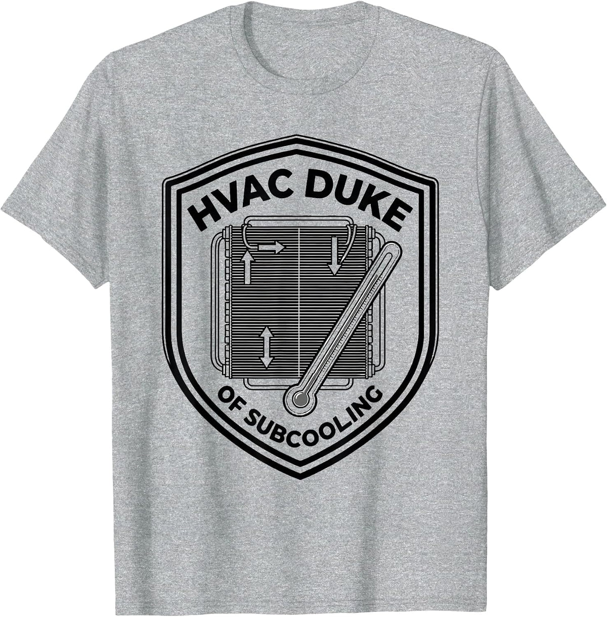 Men's HVAC Duke Of Subcooling Funny HVAC Technician Humor T-Shirt - Heather Grey