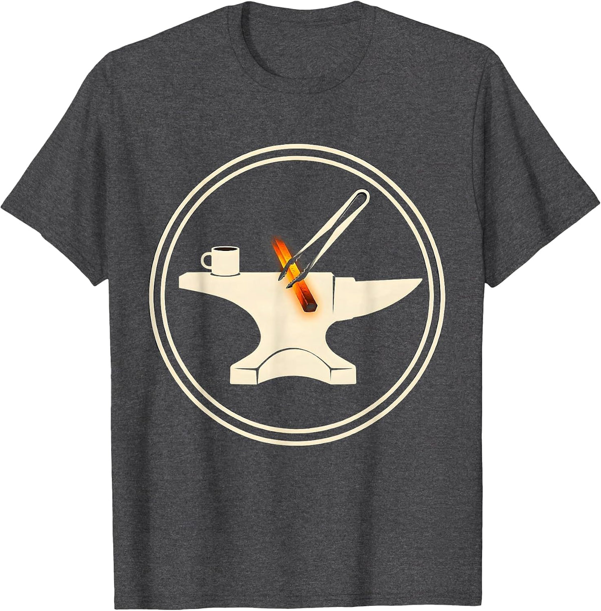 Men's Sealed Forge Badge Blacksmith Metalworker Gift T-Shirt - Dark Heather Grey