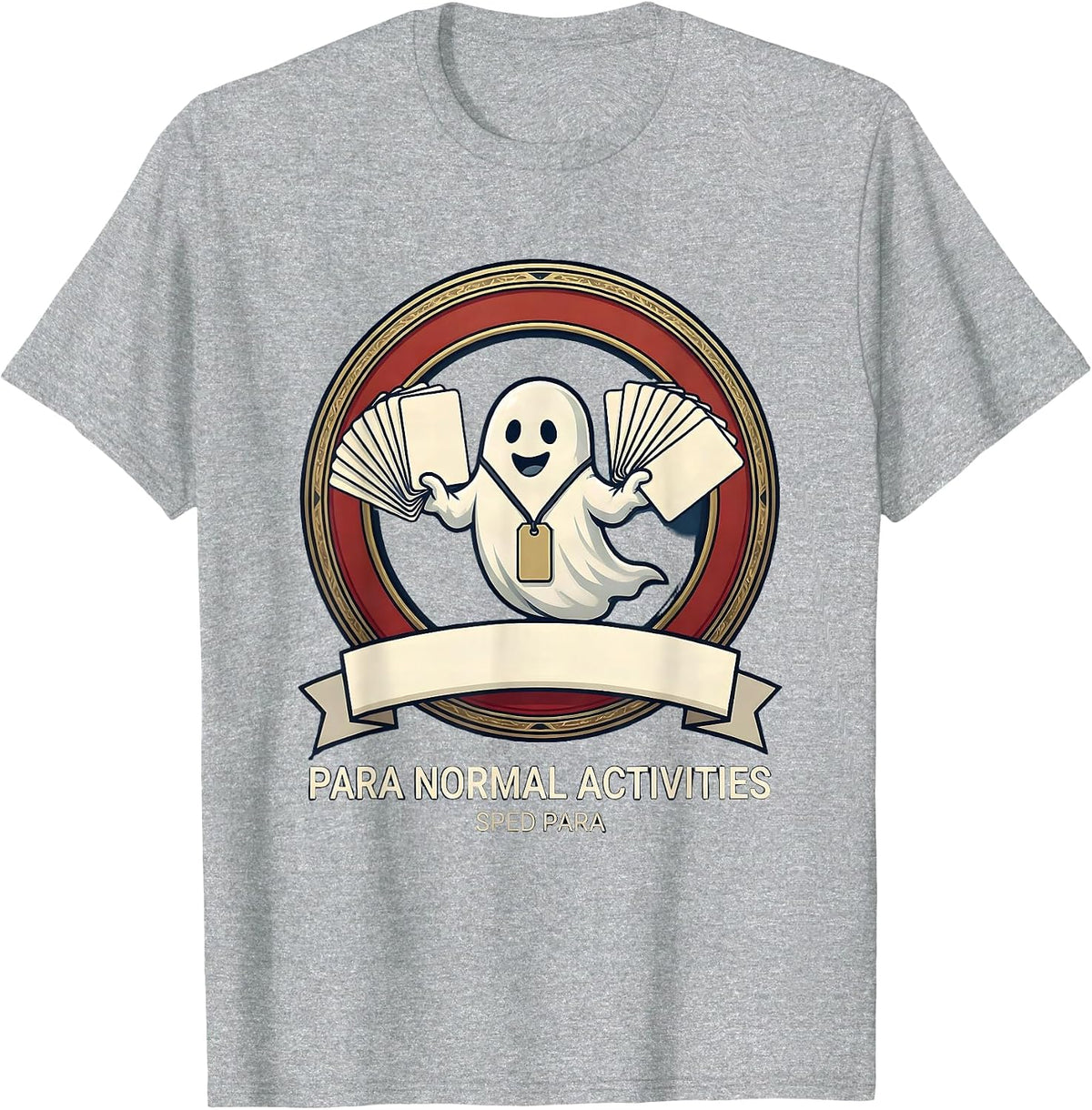 Men's Para Normal Activities SPED Para Ghost Halloween Teacher T-Shirt - Heather Grey