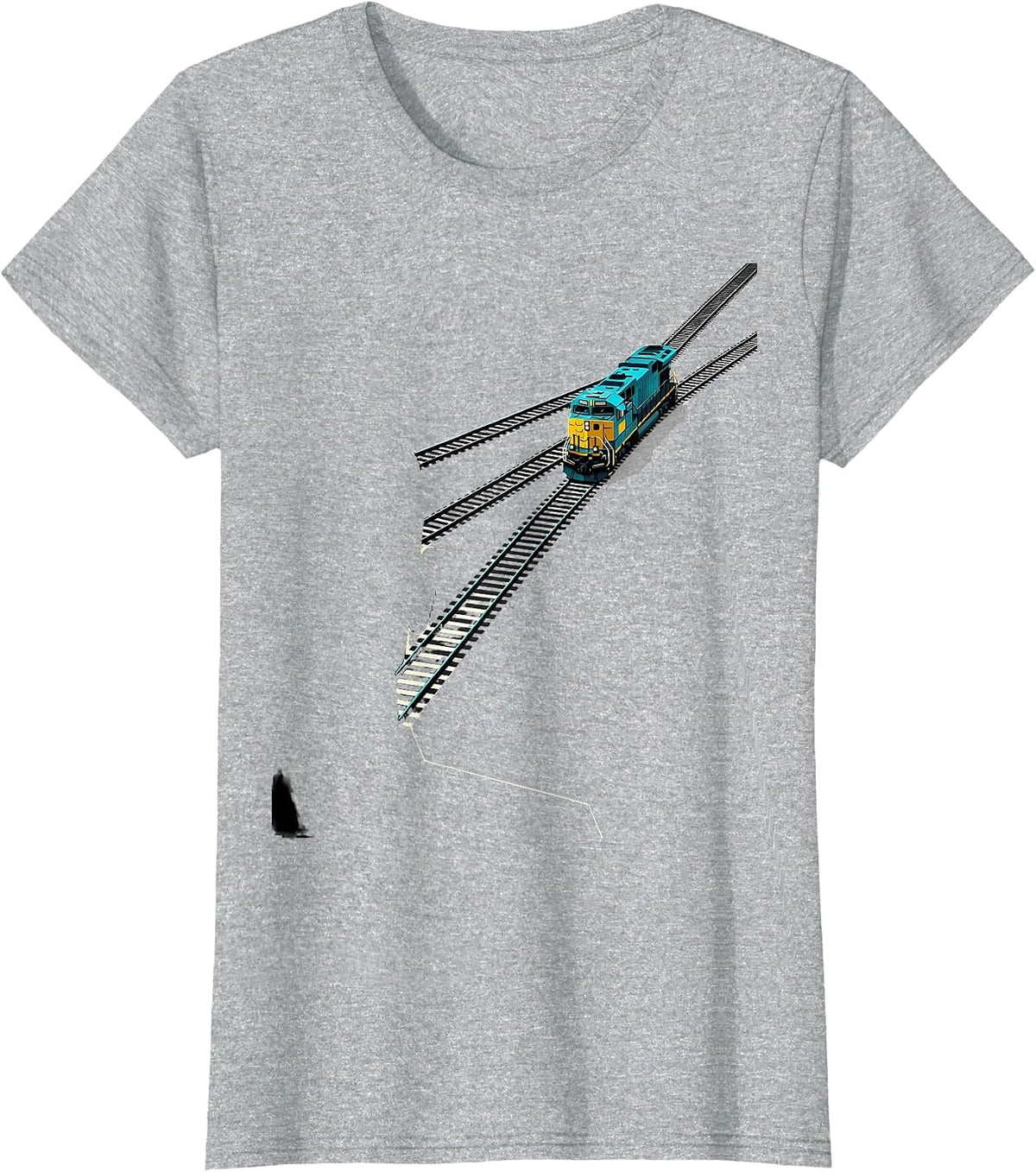 Train Enthusiast Locomotive Rail Art Retro Vintage T-Shirt - Heather Grey