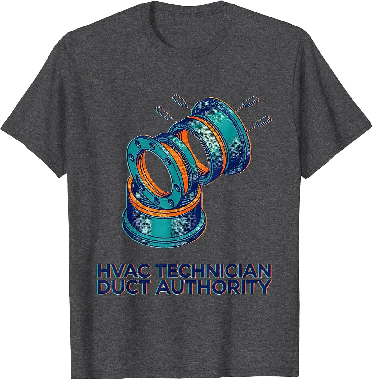 HVAC Technician, Duct Authority Funny HVAC Tech Gift T-Shirt - Dark Heather Grey