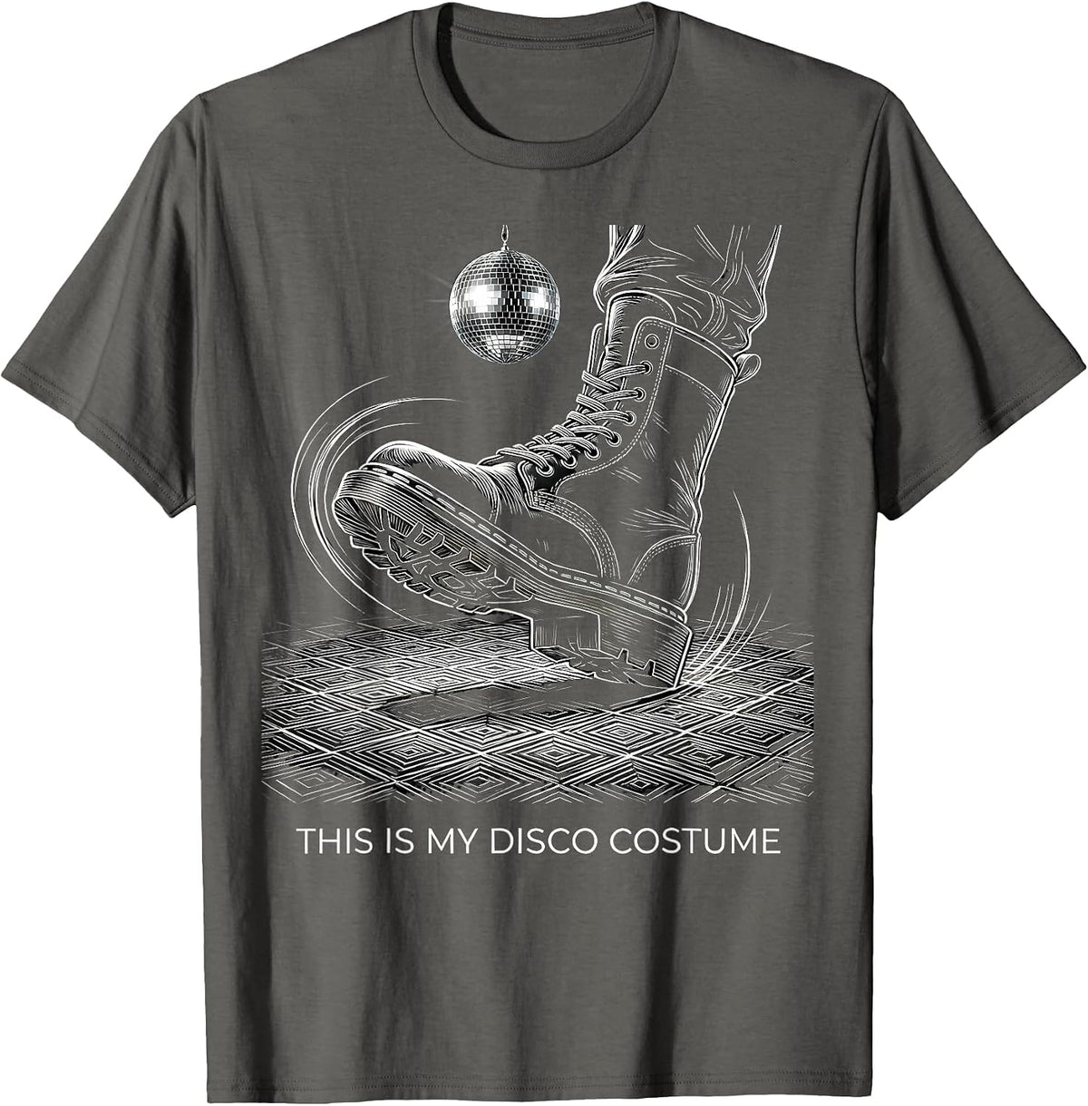 Men's This Is My Disco Costume Retro 70s Party Halloween T-Shirt - Asphalt Grey