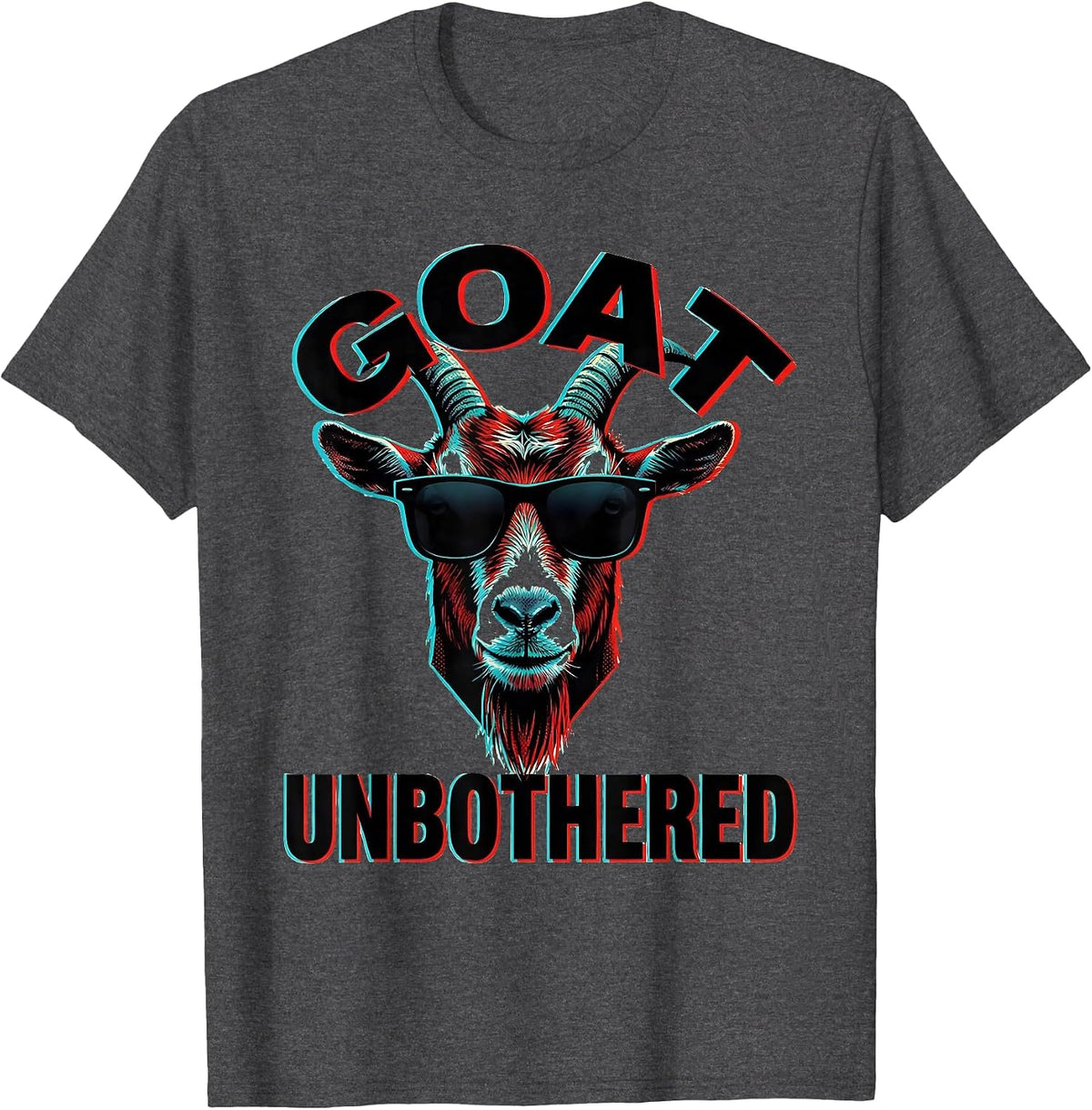 GOAT Unbothered Pop Art Goat Lover Animal Humor T-Shirt - Dark Heather Grey