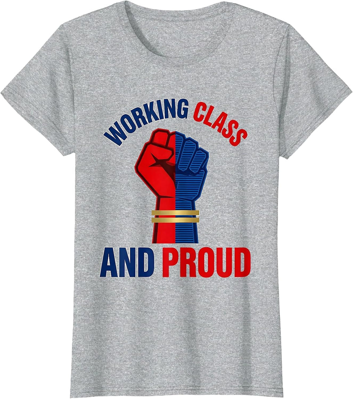 Working Class and Proud Labor Day Graphic T-Shirt - Heather Grey