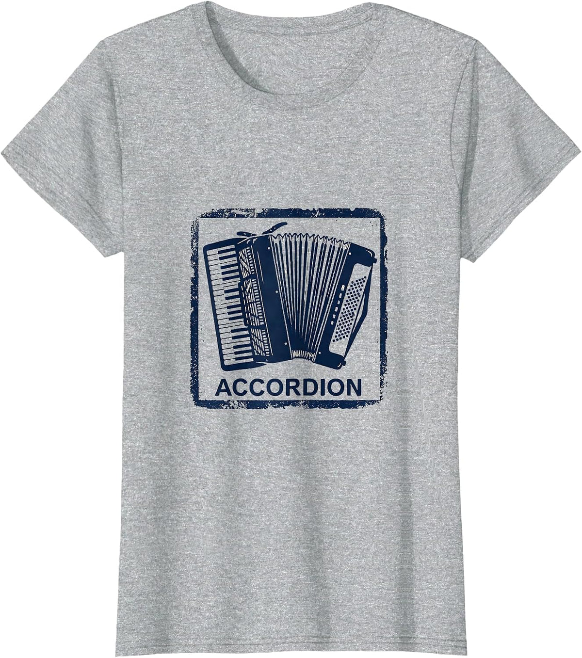 Accordion Rubber Stamp Pulse Hobbyist Occupation Icon T-Shirt - Heather Grey