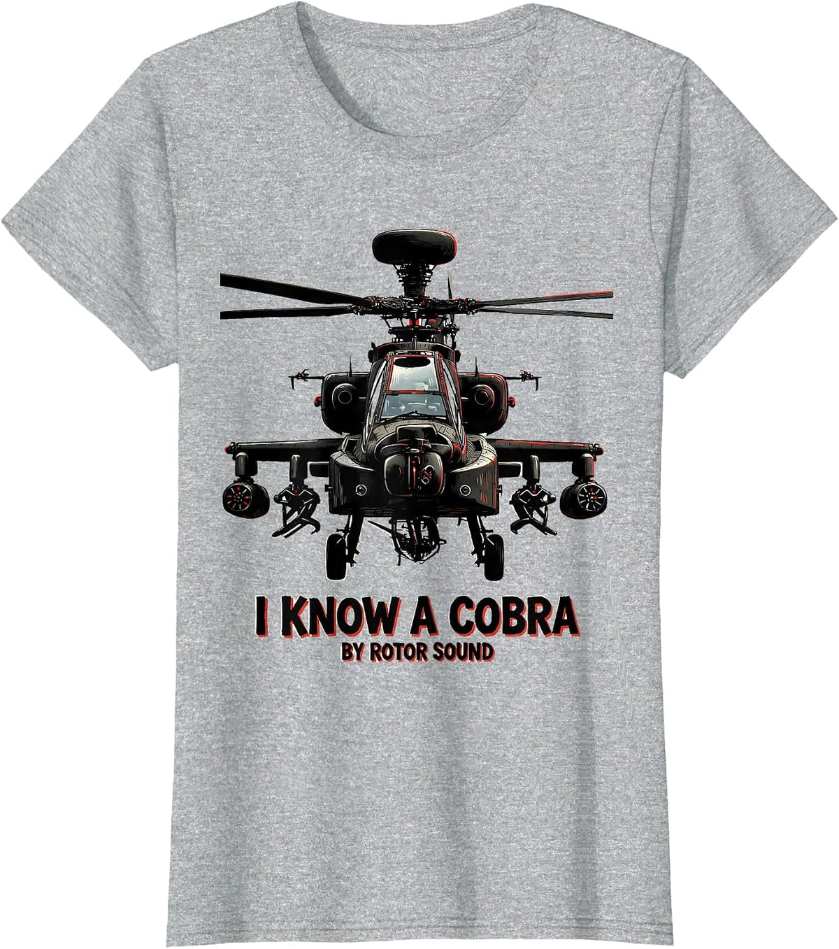 I Know A Cobra By Rotor Sound Military Aviation Veteran T-Shirt - Heather Grey