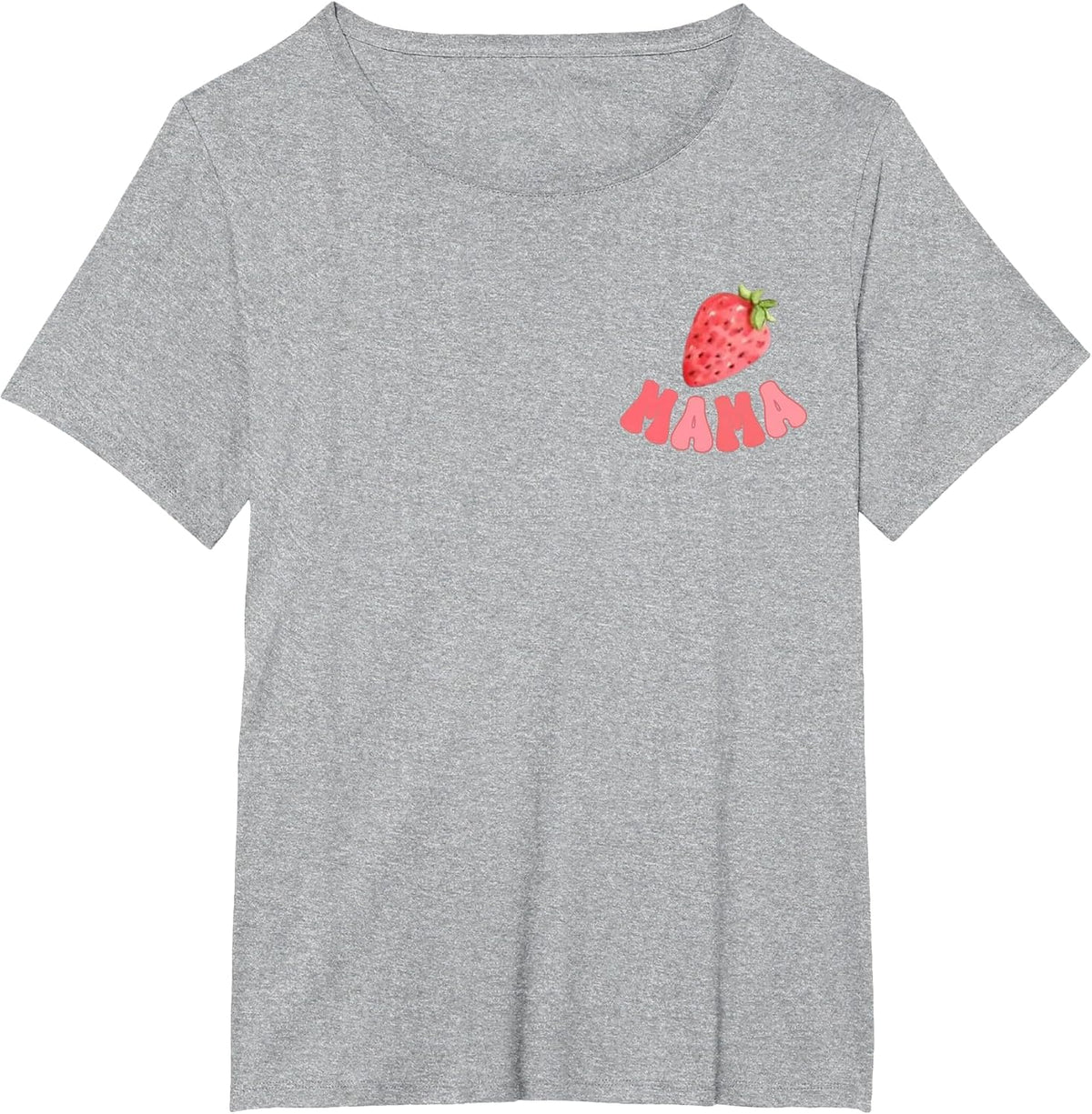 Mama Strawberry First Birthday Family Funny Strawberry Mom T-Shirt - Heather Grey