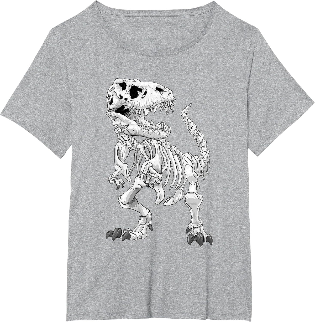 T-Rex Skeleton Dino Bones Paleontologist Fossil Dinosaur T-Shirt - Heather Grey