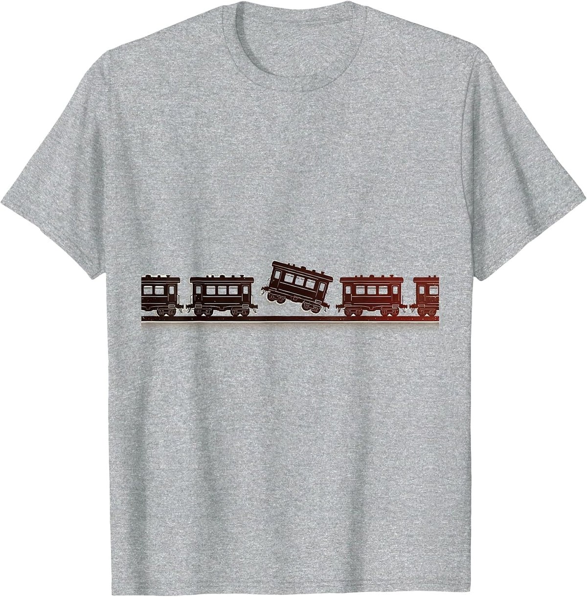 Men's Model Train Car Hoarding Funny Collector T-Shirt - Heather Grey