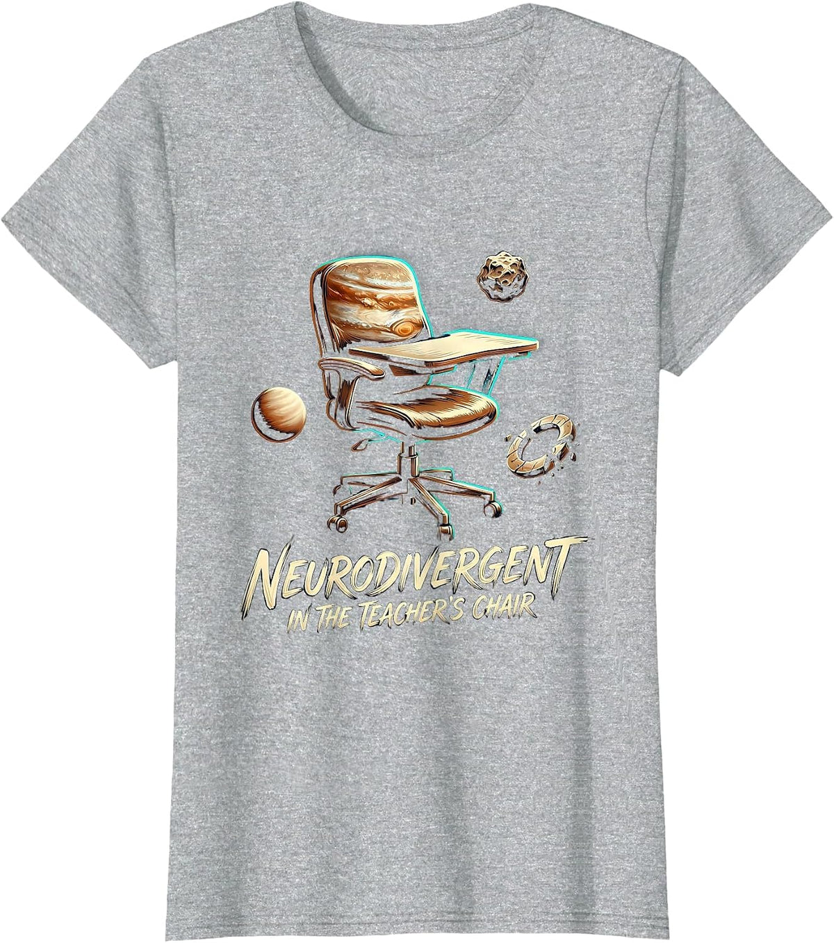 Neurodivergent In The Teacher's Chair Special Education T-Shirt - Heather Grey