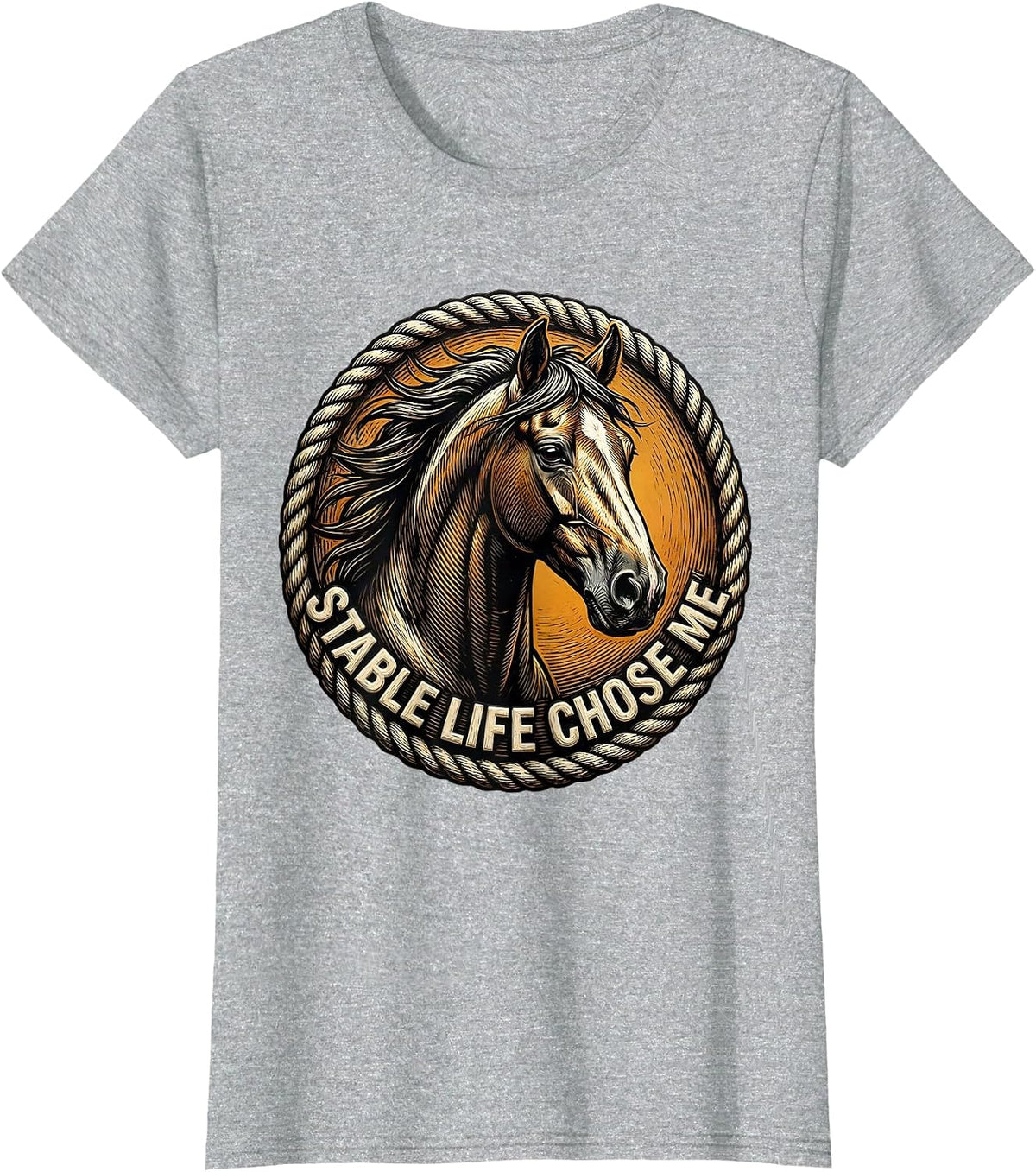 Stable Life Chose Me Horse Lover Design T-Shirt - Heather Grey