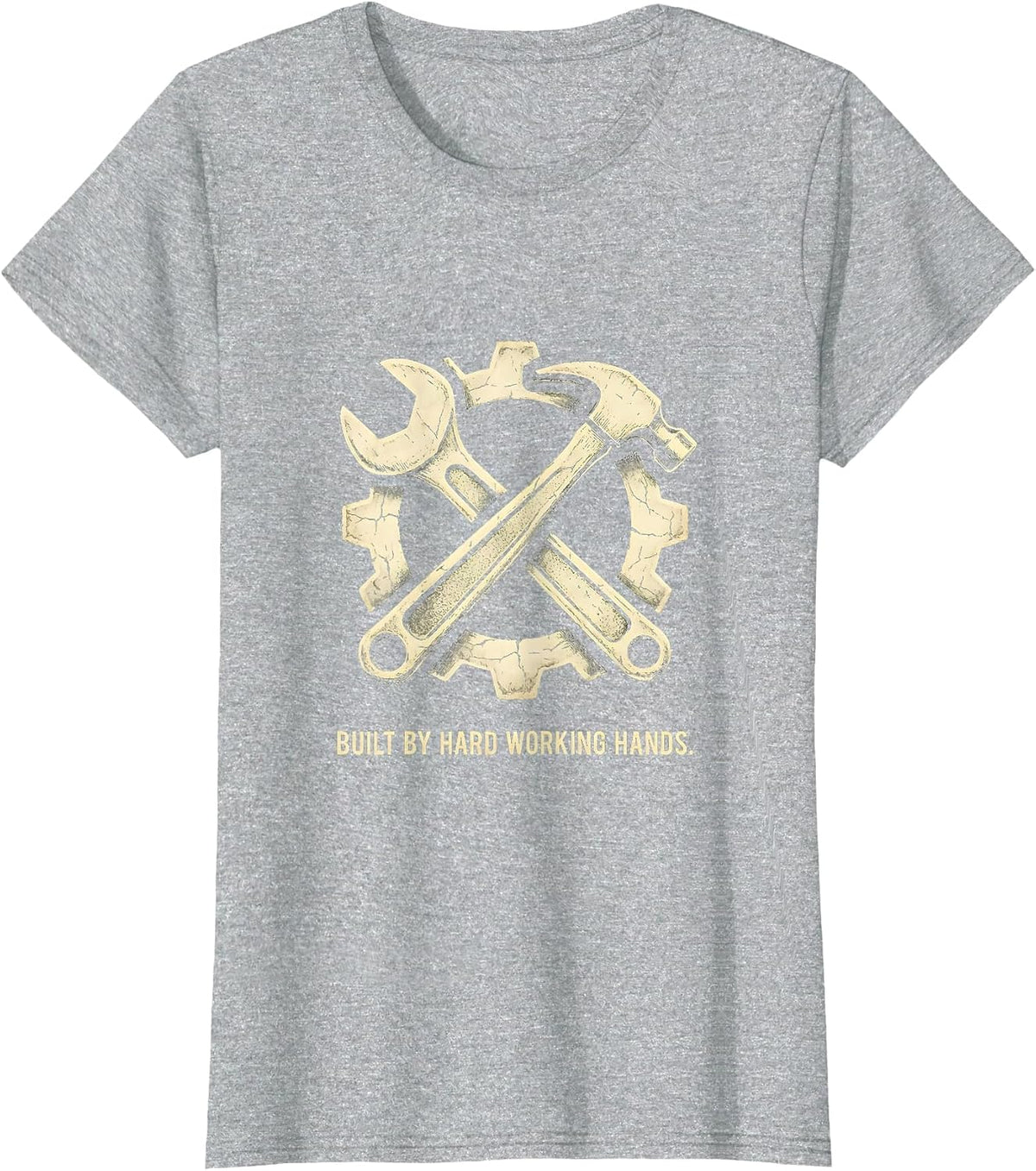 Women's Built by Hard Working Hands Labor Day Design T-Shirt - Heather Grey