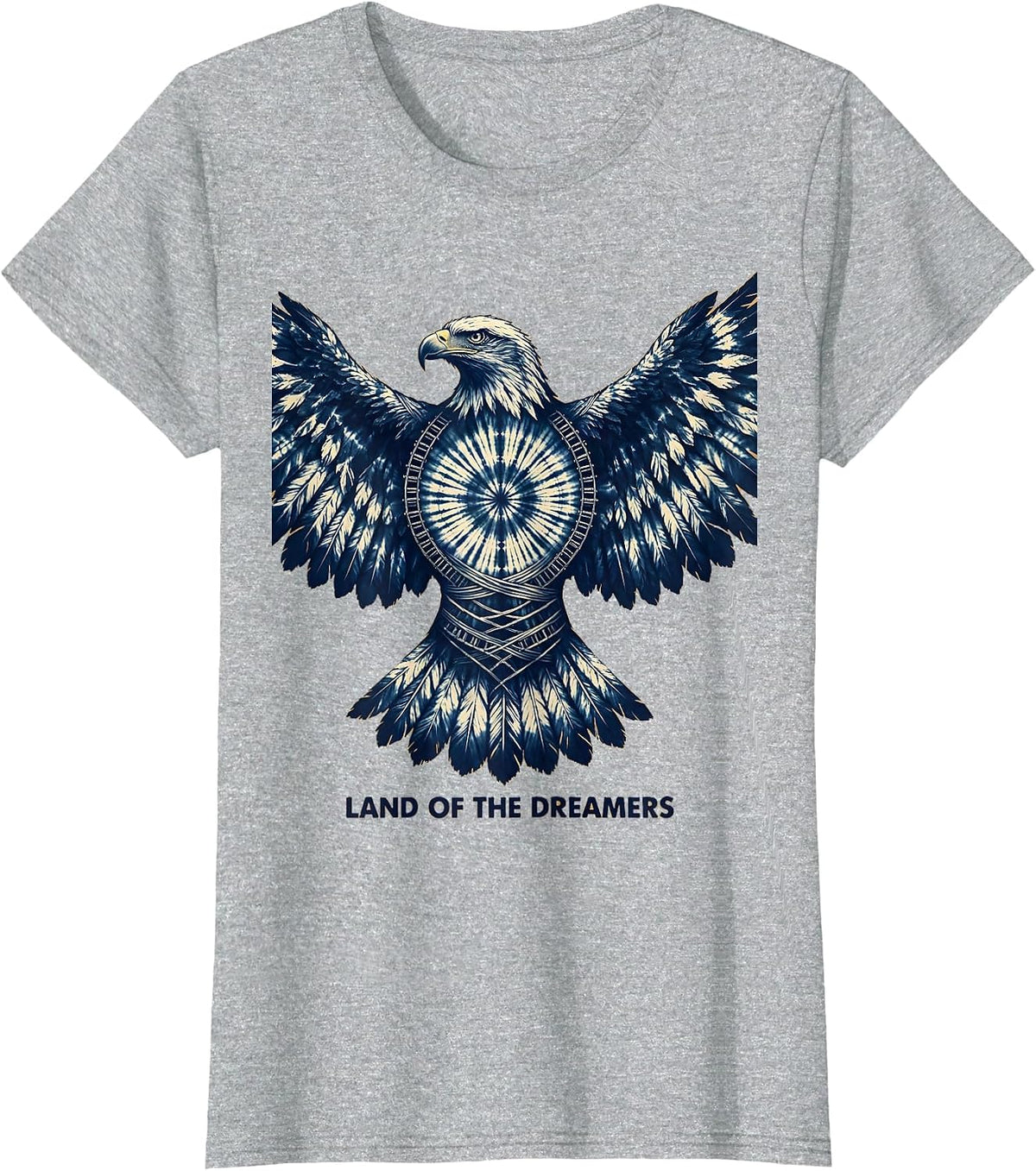 Women's Land of the Dreamers USA Patriotic Design T-Shirt - Heather Grey