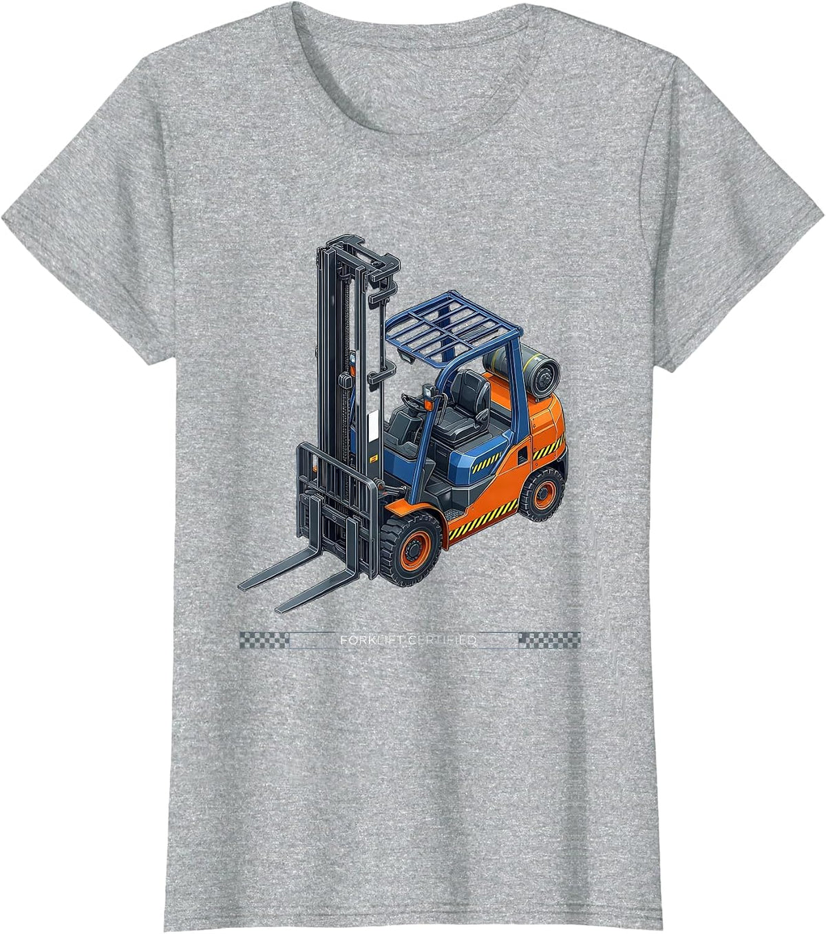 Forklift Certified Funny Construction Worker Heavy Equipment T-Shirt - Heather Grey