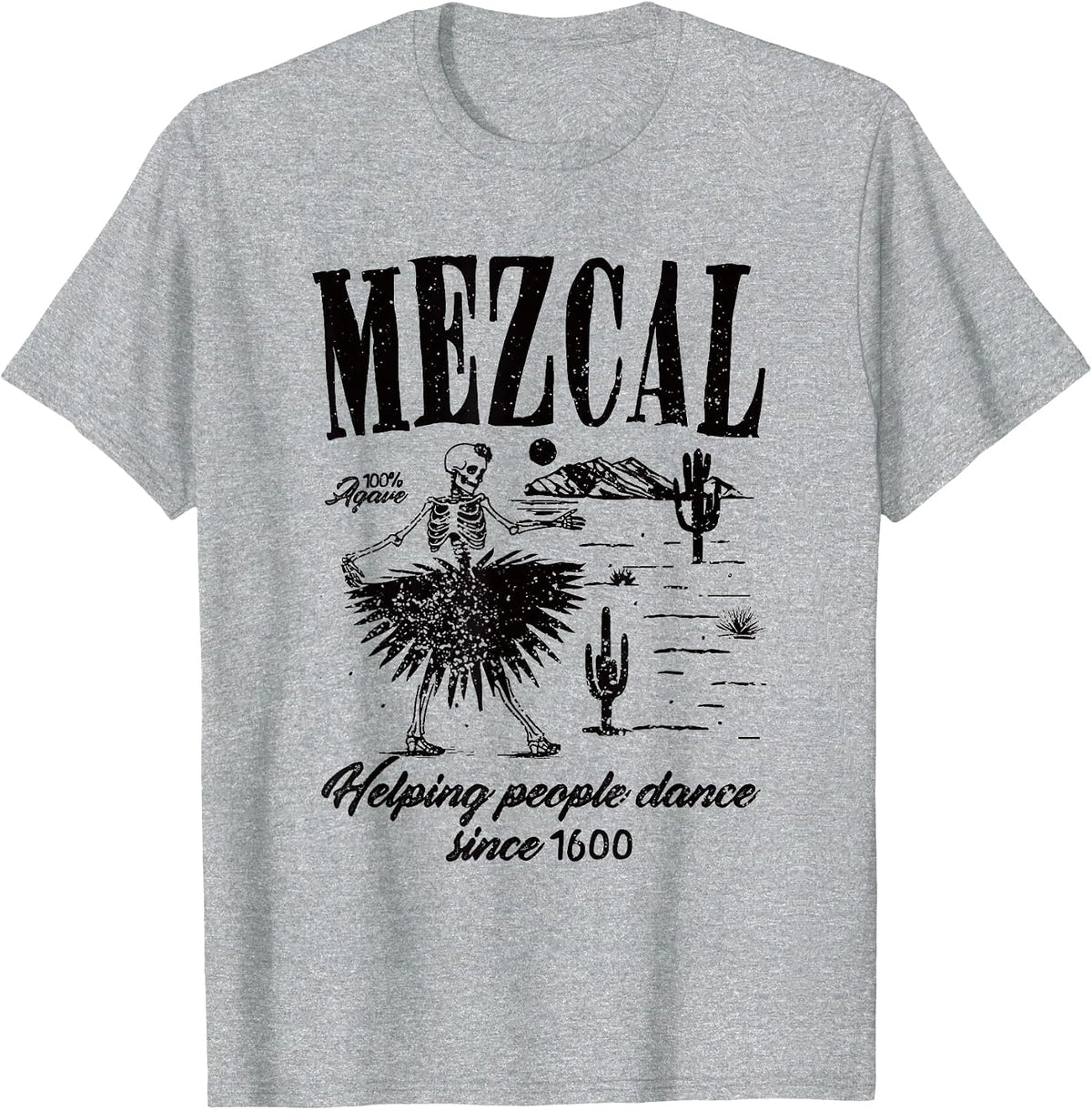 Funny Retro Mexican Mezcal Cinco De Mayo Agave Spirit Liquor T-Shirt - Heather Grey