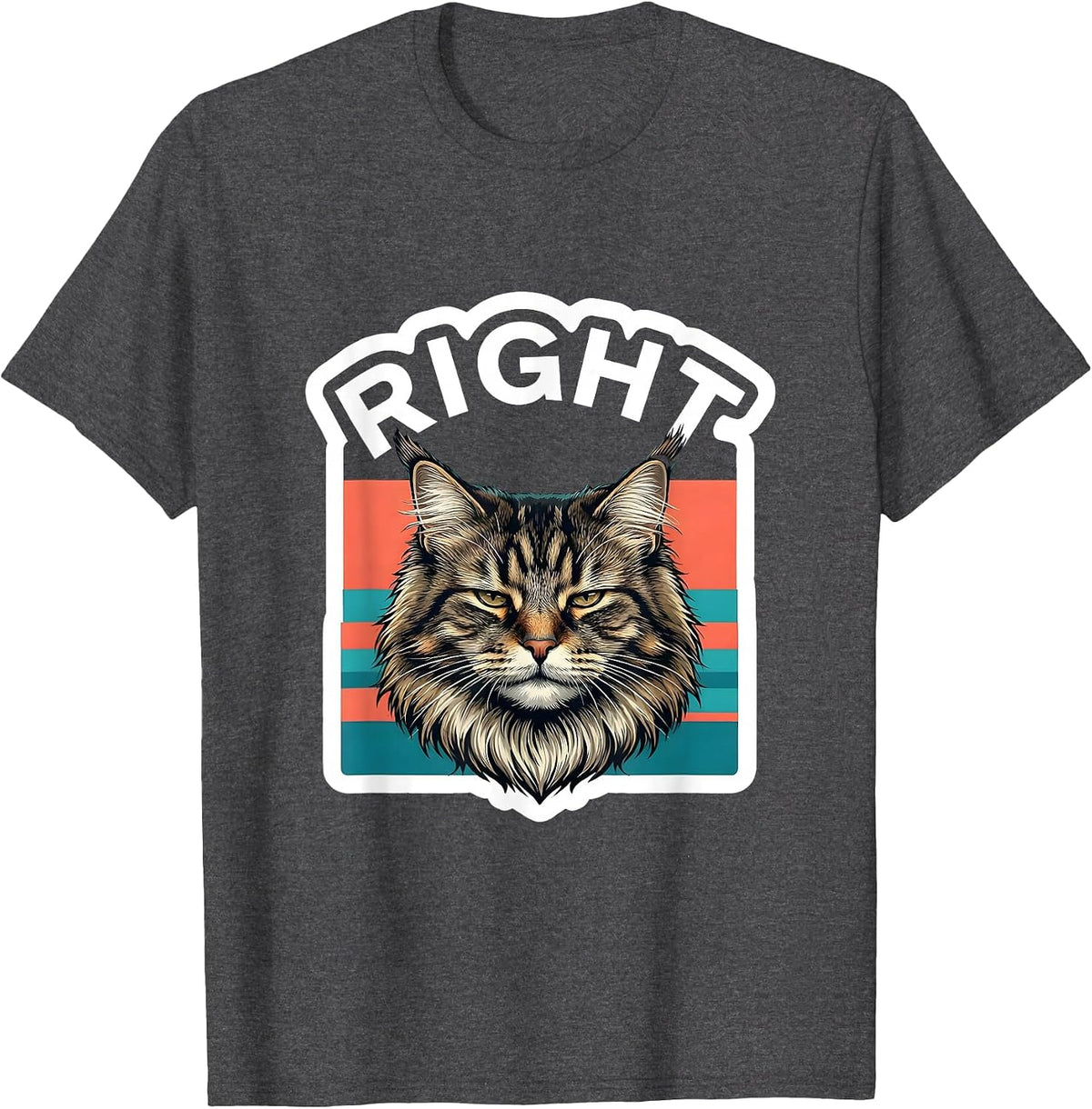 Right Funny Norwegian Forest Cat Meme Internet Humor T-Shirt - Dark Heather Grey