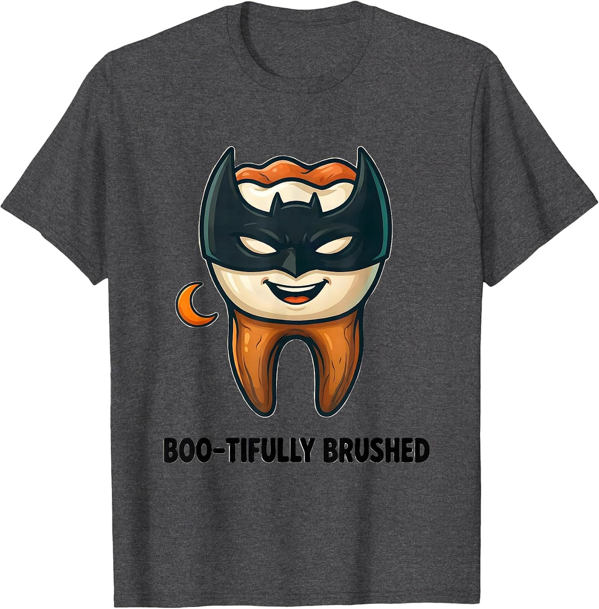 Boo-tifully Brushed Playful Dental Squad Halloween Costume T-Shirt - Dark Heather Grey