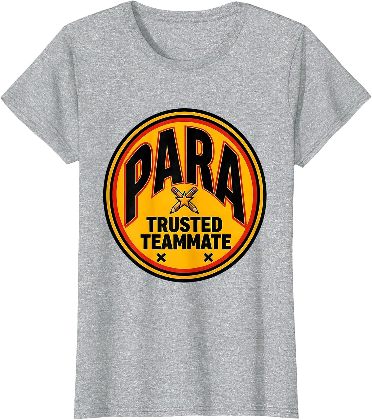 Para Trusted Teammate Pop Art Paraeducator Appreciation Gift T-Shirt - Heather Grey