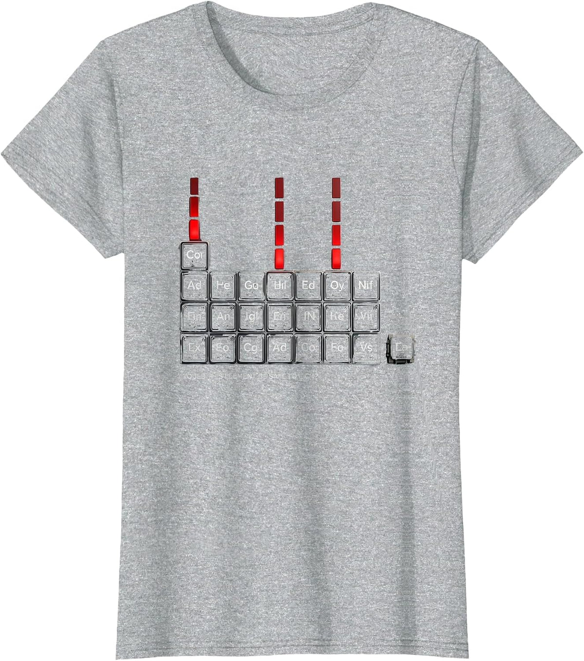 Would This Element Be Safe To Lick Funny Periodic Table T-Shirt - Heather Grey