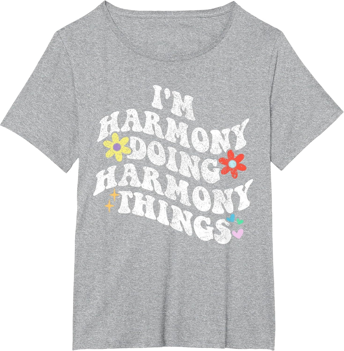 Retro Groovy Im Harmony Doing Harmony Things Funny Mother's T-Shirt - Heather Grey
