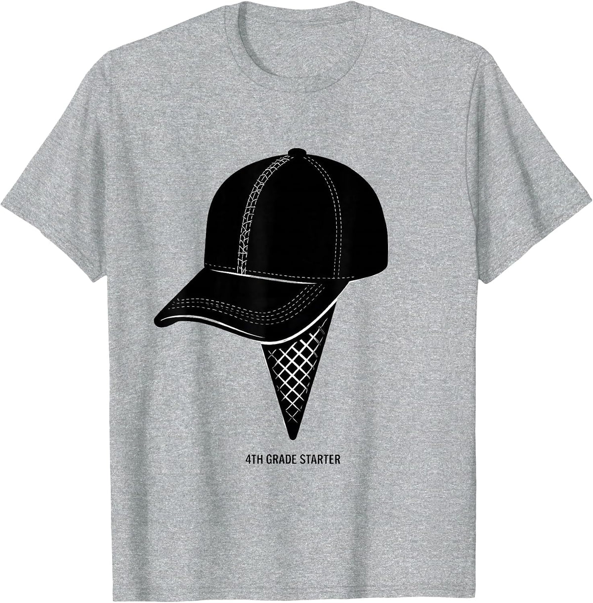 Men's 4th Grade Starter Back To School Baseball Ice Cream Game T-Shirt - Heather Grey