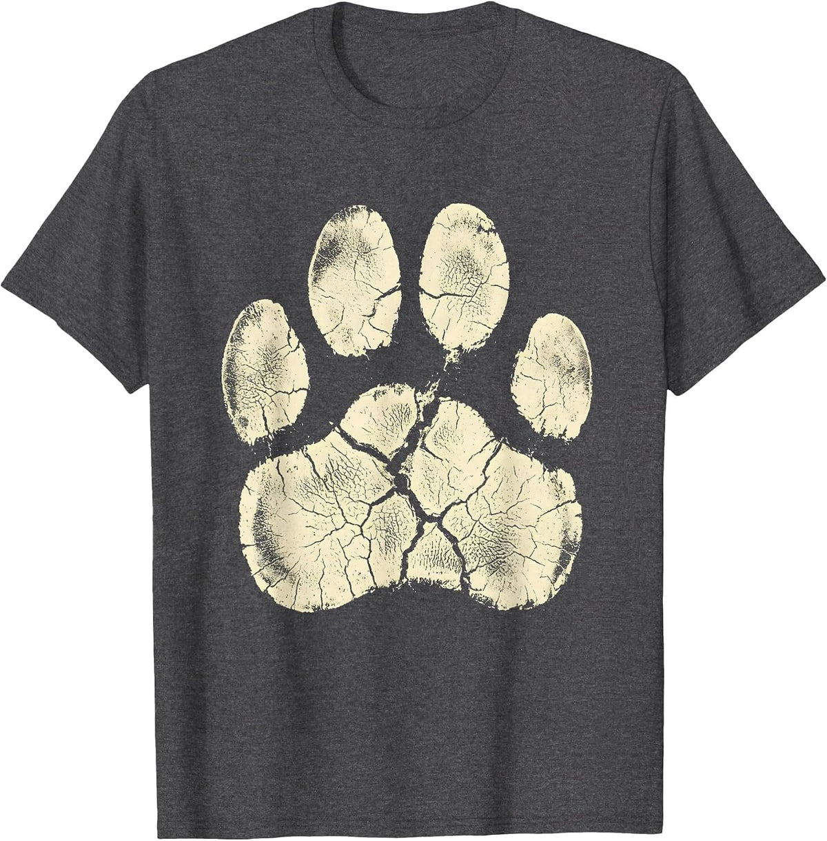 Men's Horse Hoof Print Wildflower Floral Nature Design T-Shirt - Dark Heather Grey