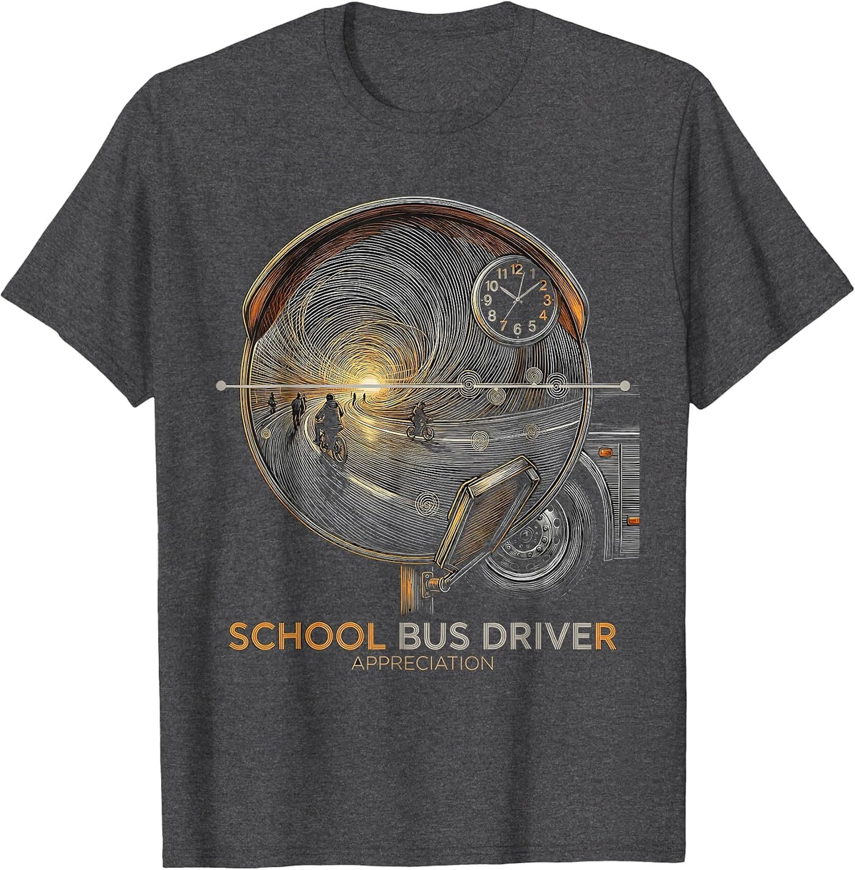 Men's School Bus Driver Appreciation Gift Back To School T-Shirt - Dark Heather Grey