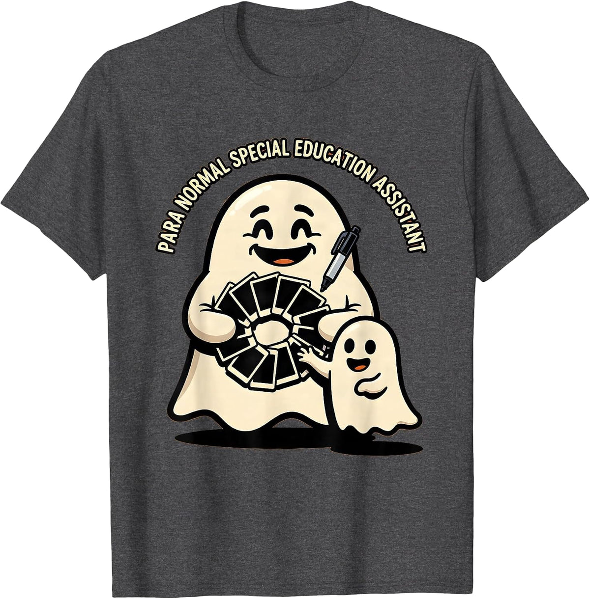 Men's Para Normal Special Education Assistant Ghost T-Shirt - Dark Heather Grey