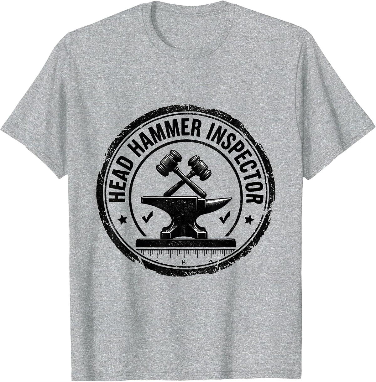 Men's Head Hammer Inspector Funny Blacksmith Forge Hobbyist Gift T-Shirt - Heather Grey
