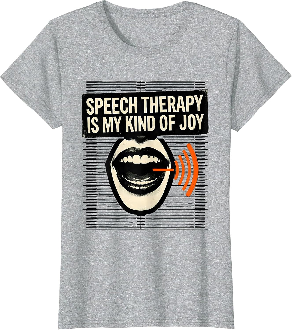 Women's Speech Therapy Is My Kind of Joy Stencil Nurse Healthcare T-Shirt - Heather Grey