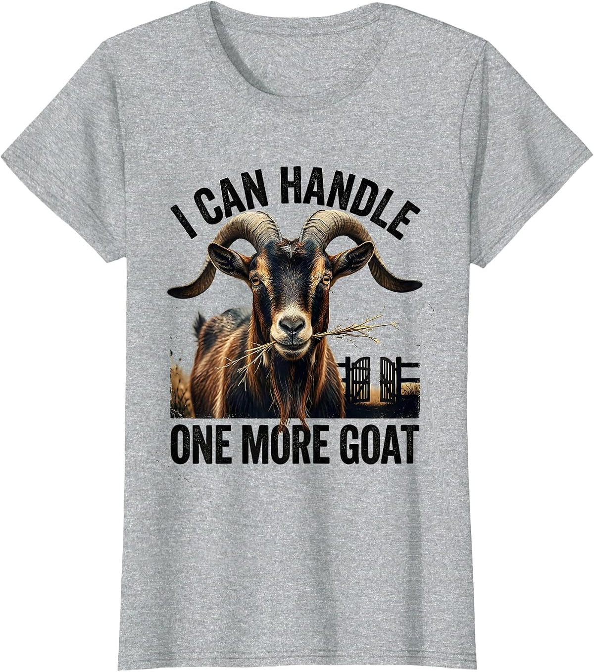 I Can Handle One More Goat Funny Goat Lover Farmer Gift T-Shirt - Heather Grey