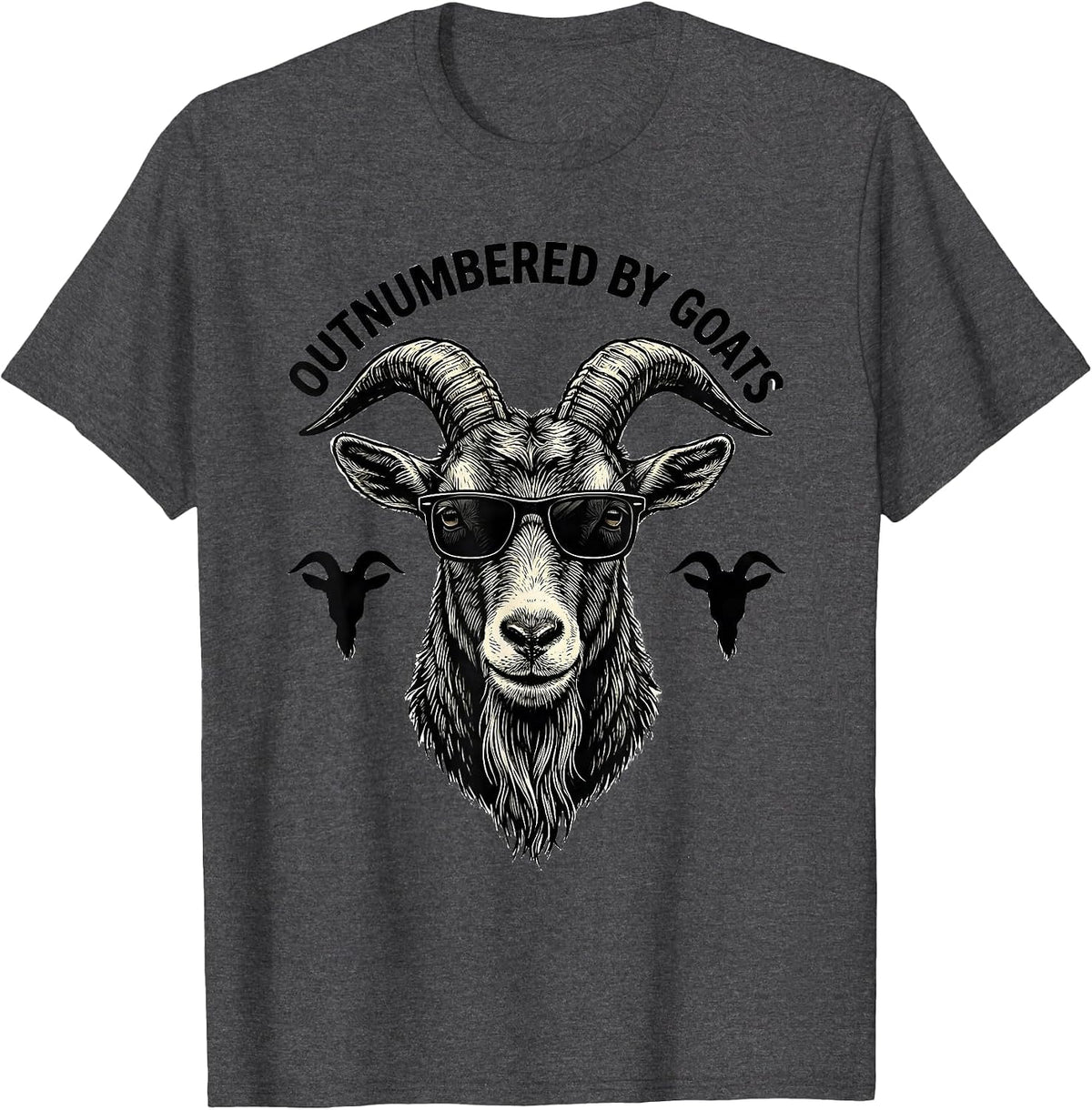 Outnumbered By Goats Funny Goat Lover Novelty Humor T-Shirt - Dark Heather Grey