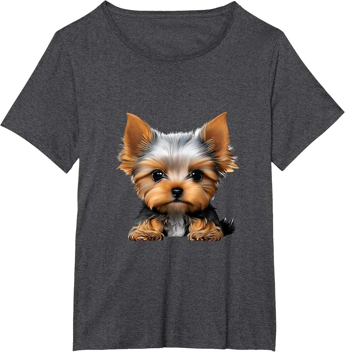 Colorful Splash Art Yorkshire Terrier Puppy Dog Owner T-Shirt - Dark Heather Grey