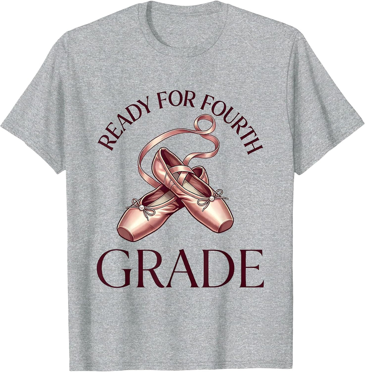 Men's Ready For Fourth Grade Balletcore Graphic Back To School T-Shirt - Heather Grey
