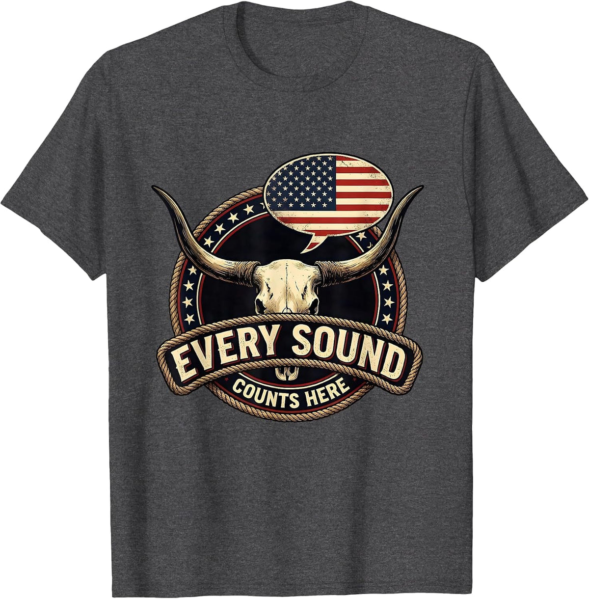 Every Sound Counts Here Speech Therapy Design T-Shirt - Dark Heather Grey