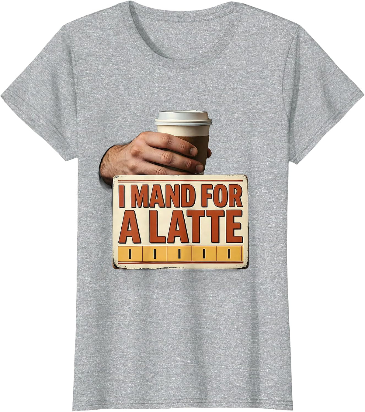 Women's I Mand For A Latte Funny ABA RBT Behavior Therapist T-Shirt - Heather Grey